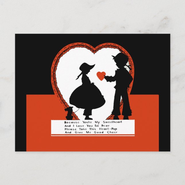 Tarjeta de El día de San Valentín Vintage (Anverso)