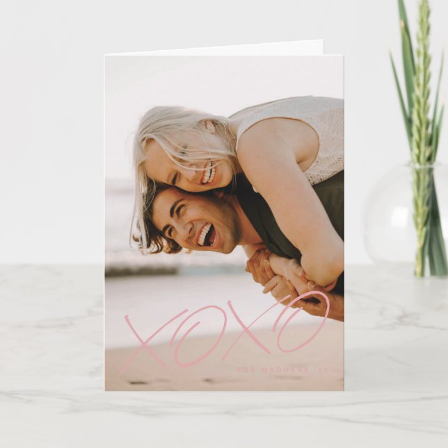 Tarjeta de El día de San Valentín XOXO con tinta s (Anverso)
