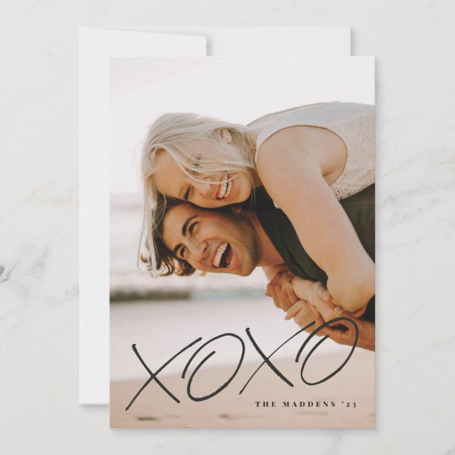 Tarjeta de El día de San Valentín XOXO Overlay con (Anverso)