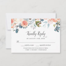 Tarjeta de elección de comida RSVP floral botánica
