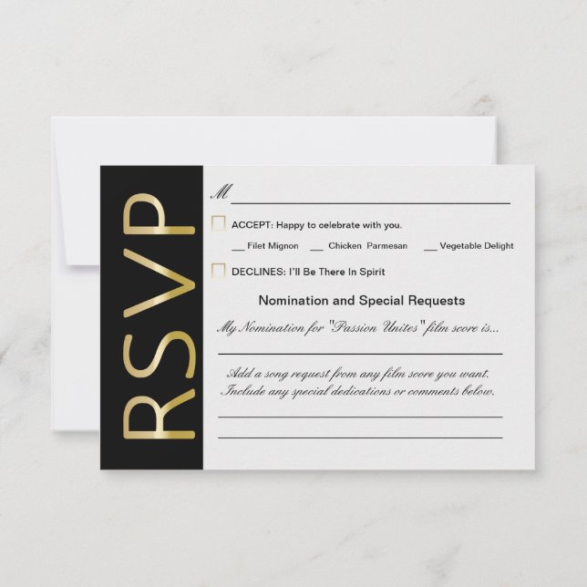 Tarjeta de elección de invitados RSVP (Reverso)