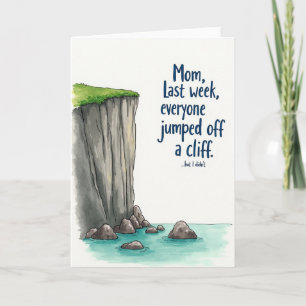 Tarjeta de elección de mamá al lado del acantilado
