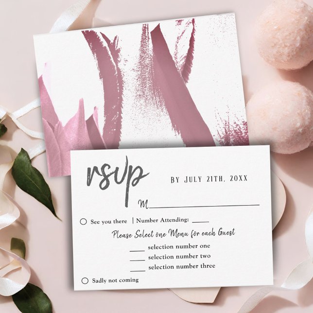 Tarjeta de elección de menú de boda con flor de tu (Subido por el creador)