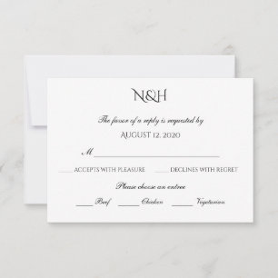 Tarjeta de elección de RSVP de dulce elegancia