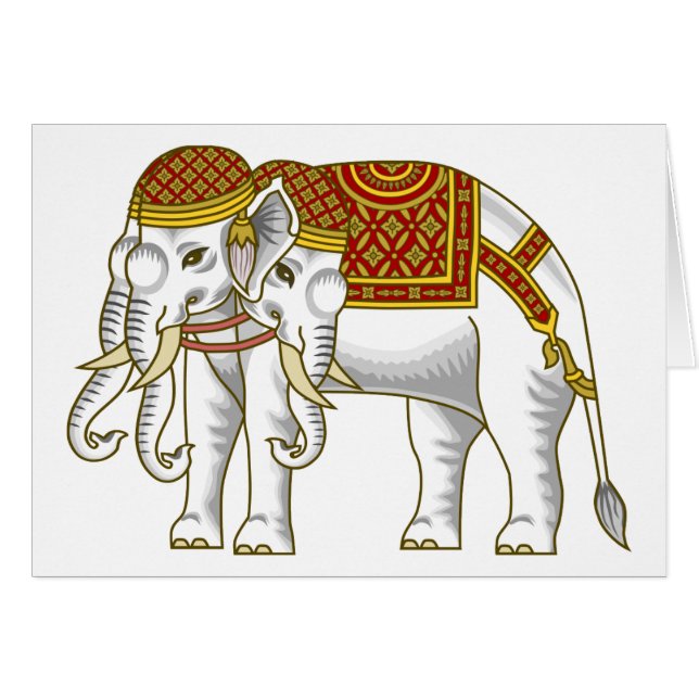 Tarjeta de elefante blanco Erawan tailandesa (Anverso (Horizontal))