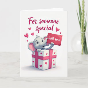 Tarjeta de Elefante con Amor