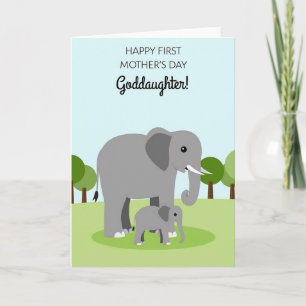 Tarjeta de Elefante de Árboles de Pastel