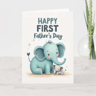 Tarjeta de elefante del dulce día del padre