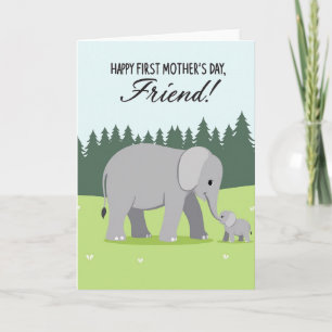Tarjeta de Elefante en Pradera Frondosa