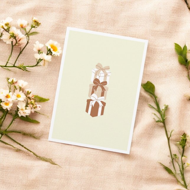 Tarjeta de elegancia festiva beige marrón (Subido por el creador)