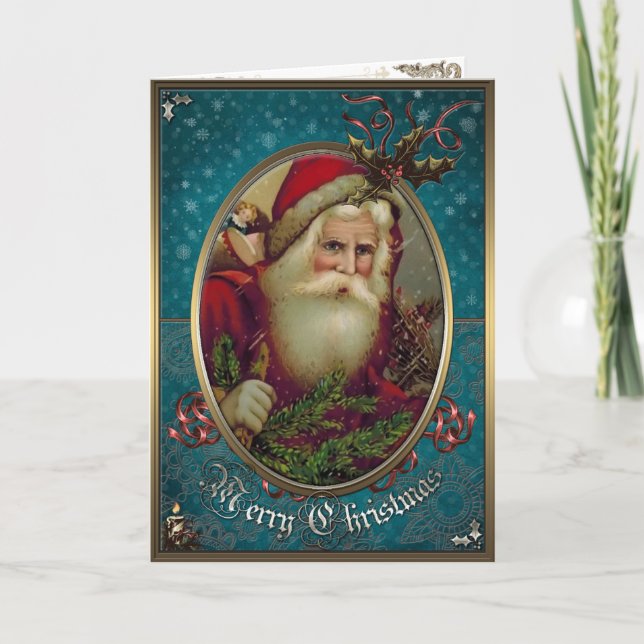Tarjeta de elegancia para navidades - Santa Claus  (Anverso)