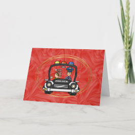Tarjeta de Elf para Navidades de autos de la polic