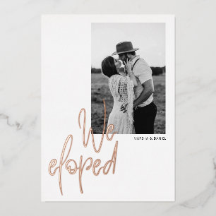 Tarjeta de Elopement de Caligrafía Moderna con Hoj