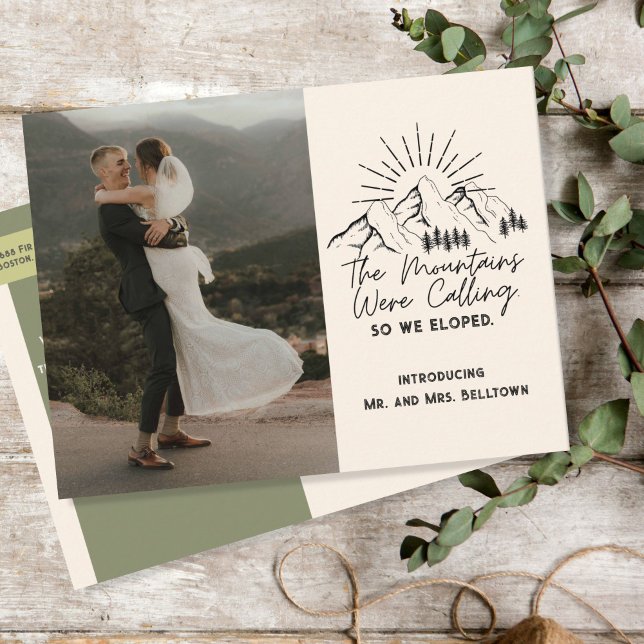 Tarjeta de Elopement Llamando a las Montañas (Subido por el creador)