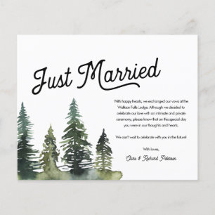 Tarjeta de Elopement Moderno Simple Solo Casado