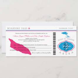 Tarjeta de embarque a la invitación a la boda de A