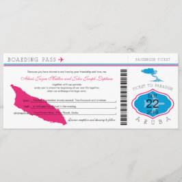 Tarjeta de embarque a la invitación a la boda de A