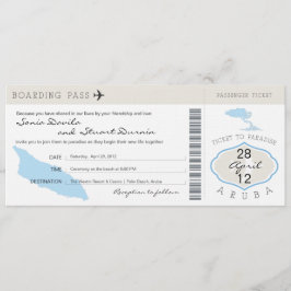 Tarjeta de embarque a la invitación a la boda de A