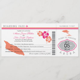 Tarjeta de embarque a la invitación a la boda de A