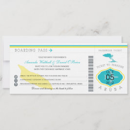 Tarjeta de embarque a la invitación a la boda de A