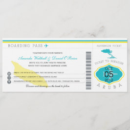 Tarjeta de embarque a la invitación a la boda de A