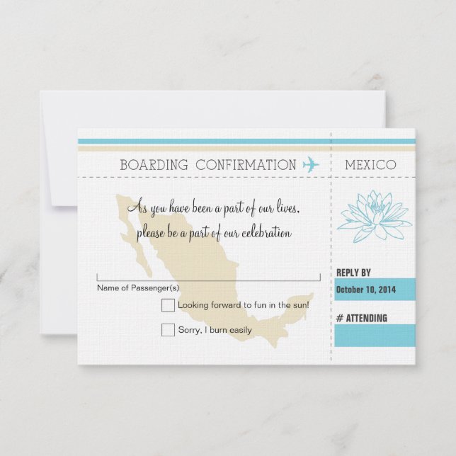 Tarjeta de Embarque a México RSVP (Anverso)