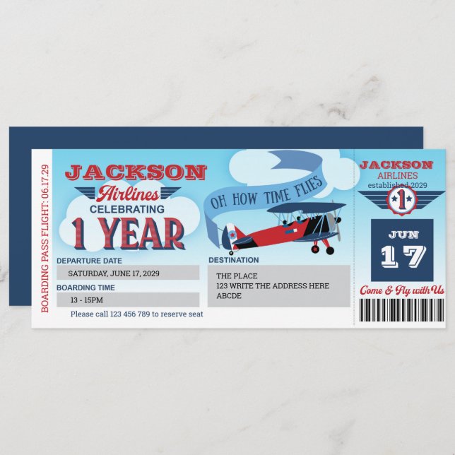 Tarjeta de embarque, billete de avión, moscas de t (Anverso / Reverso)