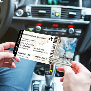 Tarjeta de embarque Billete de bachillerato Invita