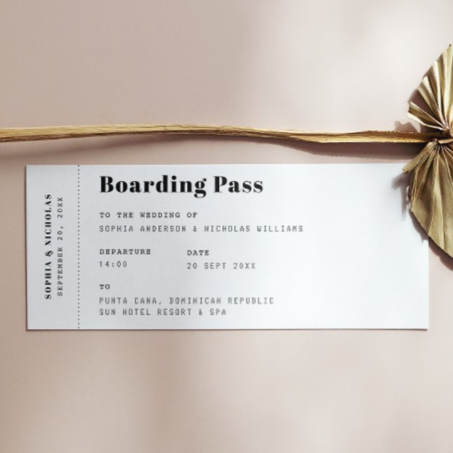 Tarjeta de embarque. Boda de viaje de pasajes de d (Subido por el creador)