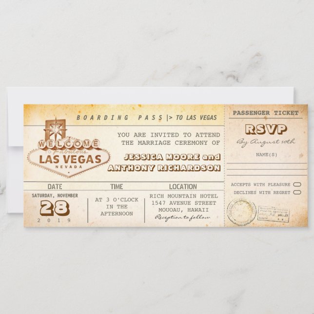 tarjeta de embarque bodas de entradas invitación L (Anverso)