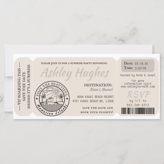 Tarjeta de Embarque | Cumpleaños con Destino Sorpr (Anverso)