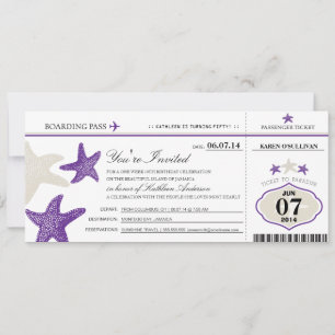 Tarjeta de embarque cumpleaños Starfish