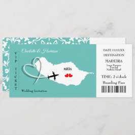 Tarjeta de embarque de Boda de Madeira