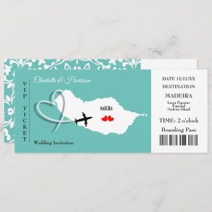 Tarjeta de embarque de Boda de Madeira