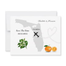 Tarjeta de embarque de boda destino Florida