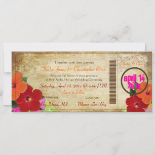 Tarjeta de embarque de época PixDezines/hibisco