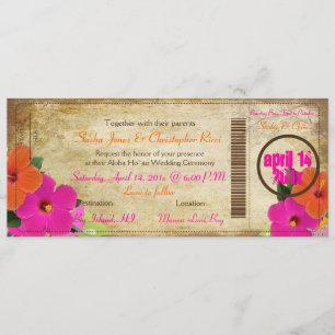 Tarjeta de embarque de época PixDezines/hibisco