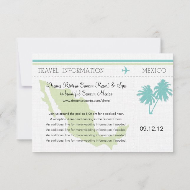 Tarjeta de embarque de información de viaje a MÉXI (Anverso)