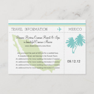 Tarjeta de embarque de información de viaje a MÉXI