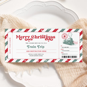 Tarjeta de embarque de Navidad para regalo de viaj