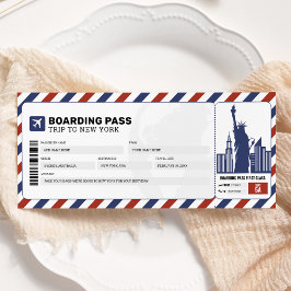 Tarjeta de embarque de Nueva York Viaje Billete de