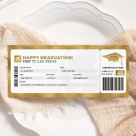 Tarjeta de embarque de oro viaje regalo billete de