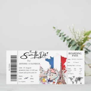 Tarjeta de embarque de París Salven el billete de 