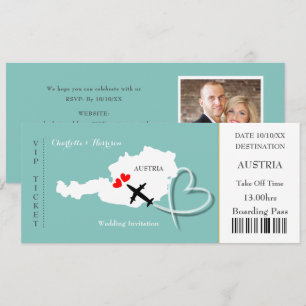 Tarjeta de embarque destino Austria Foto
