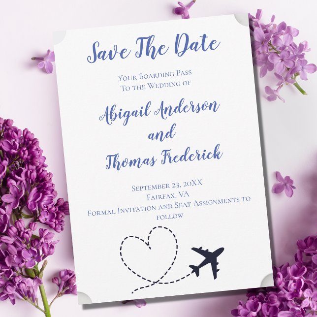 Tarjeta de embarque Destino Avión Corazón Boda  (Subido por el creador)