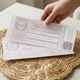 Tarjeta de Embarque Destino de Viaje Boda