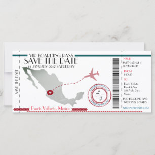 Tarjeta de embarque editable para guardar la fecha