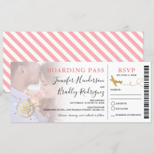 Tarjeta de embarque   Foto de boda de destino