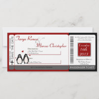 Tarjeta de embarque Invitación de boda de lino Pin