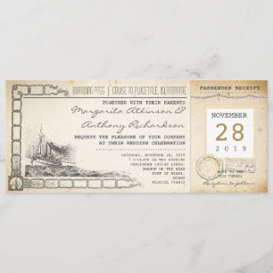 tarjeta de embarque invitaciones a bodas náuticas